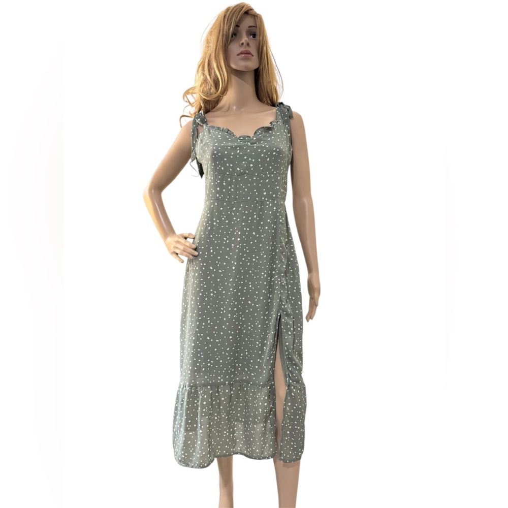 Abercrombie & Fitch Green Slit Midi Sundress